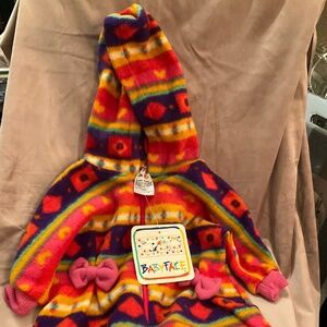 Vintage Baby Face Hooded Fleece Onsie Sz 3/6 Mos NWT